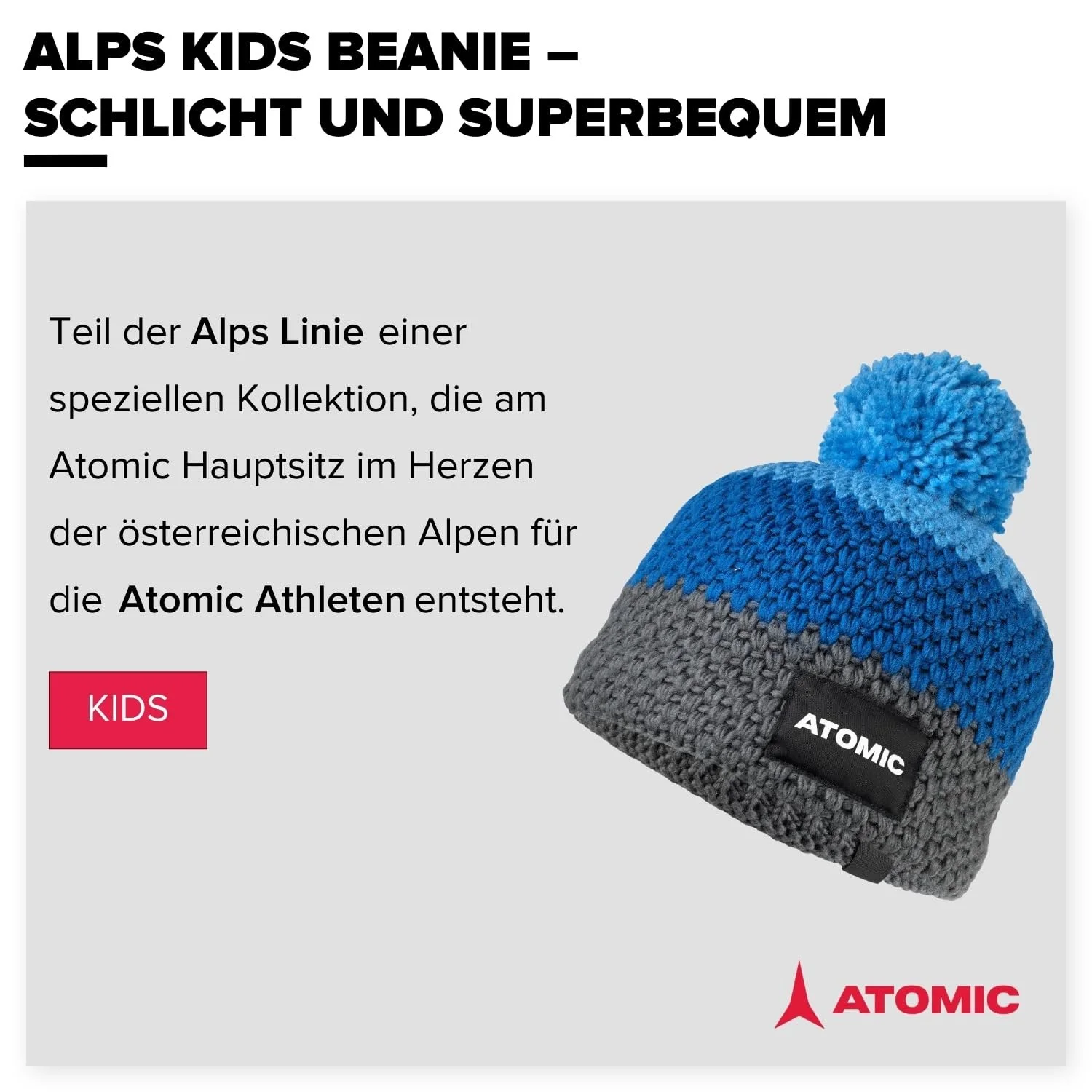 Шапка ATOMIC ALPS Детская Шапка Голубой / серый / светлый, фото №2