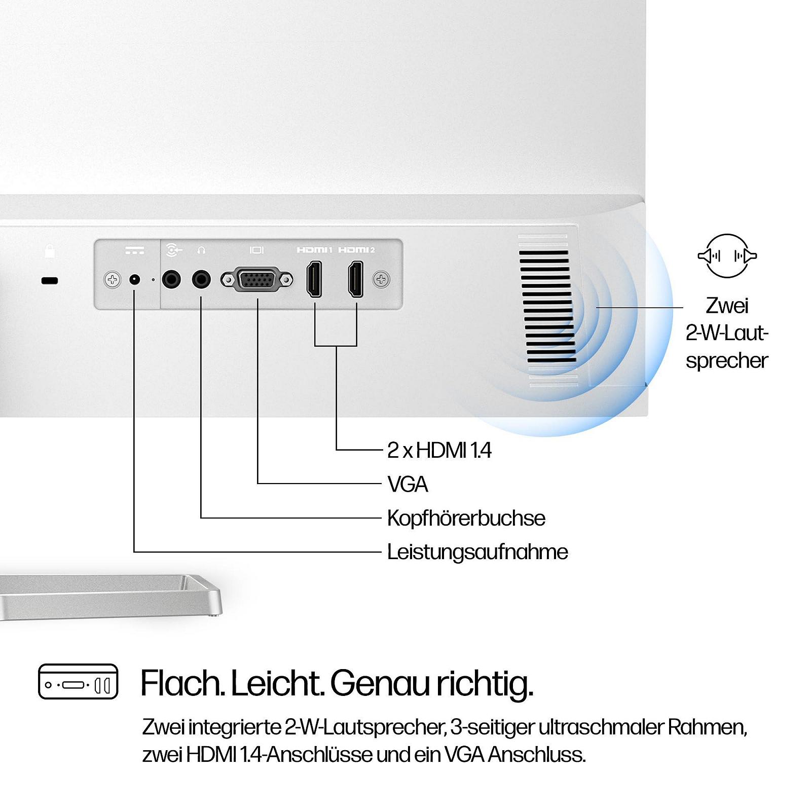 Монитор HP Series 5 527sa FHD IPS С динамиками | 68,6 см (27 дюймов) | 100Гц | 1500:1 Контрастность | 99% sRGB | Двойной HDMI 1.4 | VGA | Аудио Выход/Вход | Антибликовый | Наклоняемый | Устойчивый | Белый, фото №3