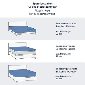 Простыня на резинке Blumtal Premium Jersey Oeko-Tex Certified для кровати Box Spring 270 x 200 см Хлопок Серый synthetic.ua - Фото 1