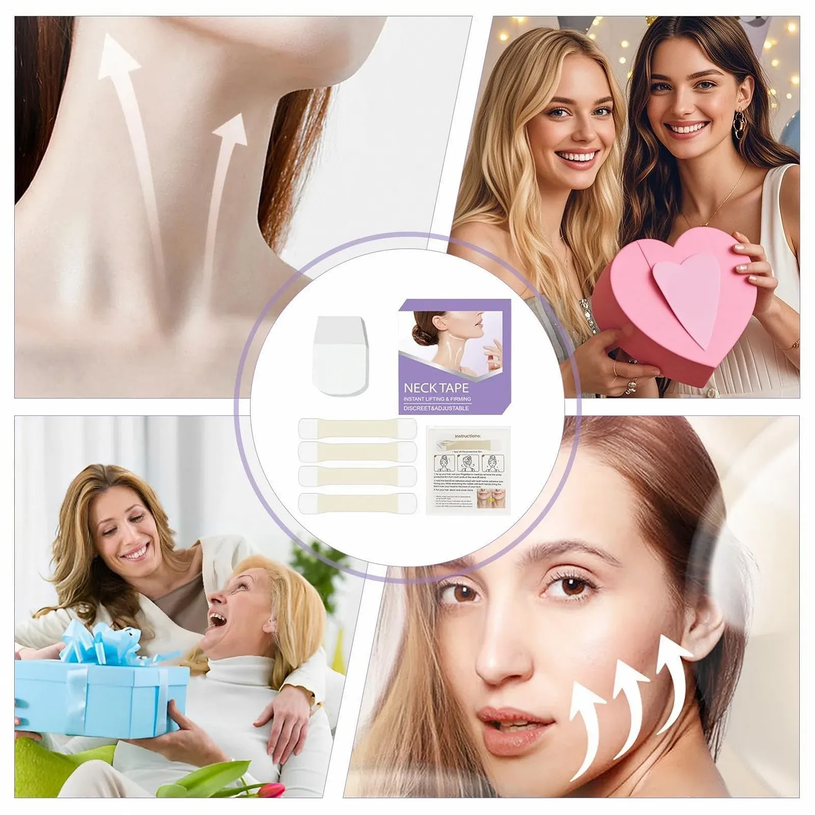 Наклейки для шеи Invisible Lift для похудения, дышащий дизайн, фото №6