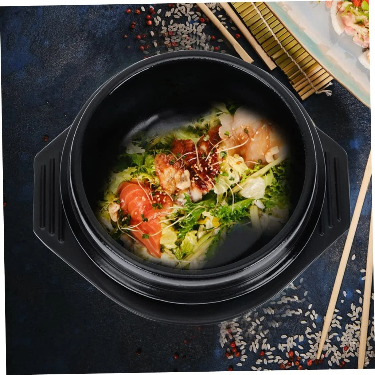 Набір горщиків Ciieeo 1 комплект керамічні термостійкі для бібімбапу з підносом, фото №9