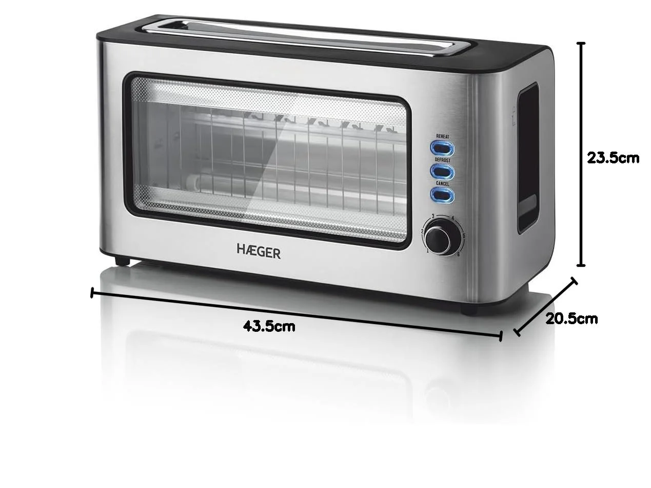 Тостер HAEGER Window 1000 Вт, нержавіюча сталь, фото №5