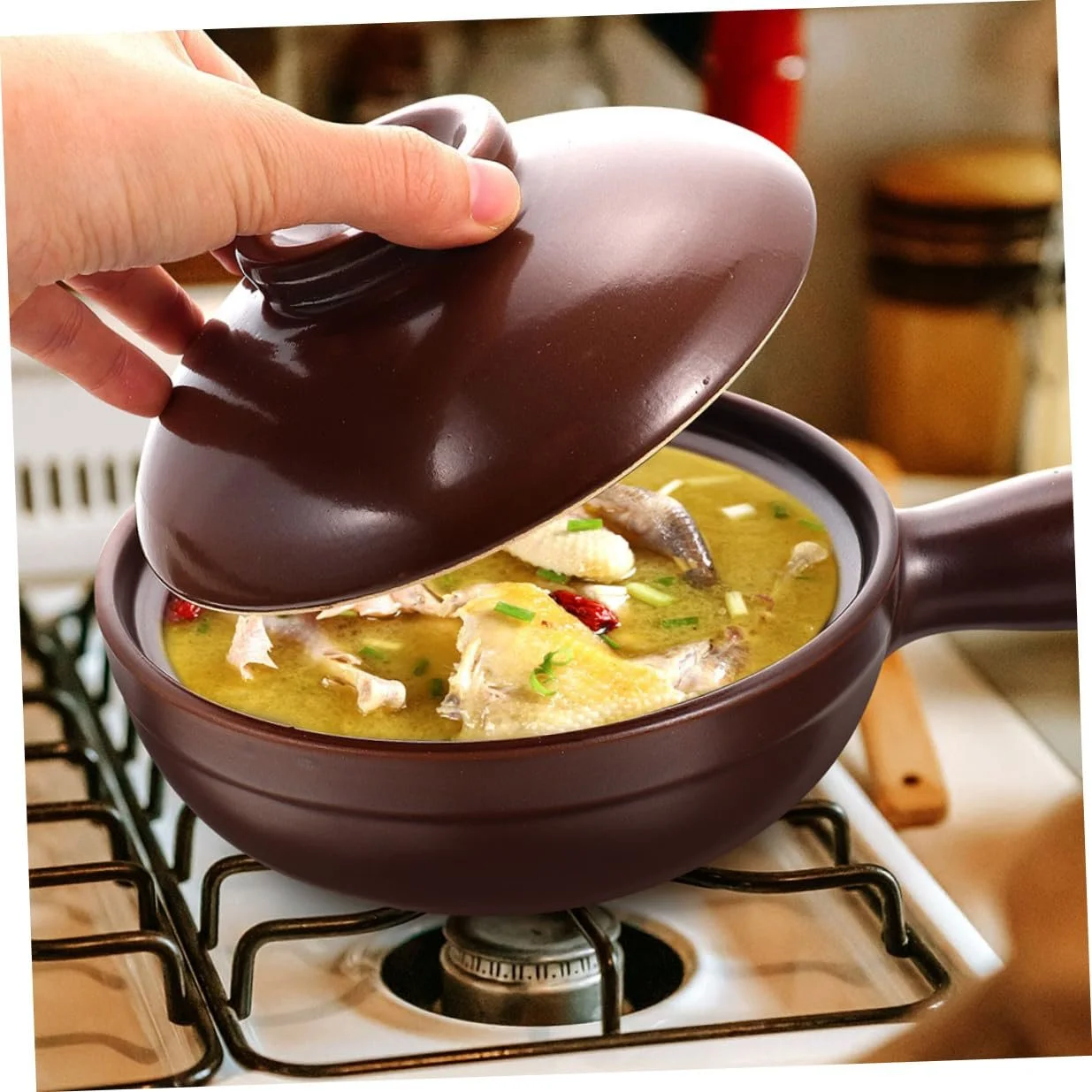 Ківш для тушкування Veemoon керамічний термостійкий антипригарний для відкритого вогню, фото №5