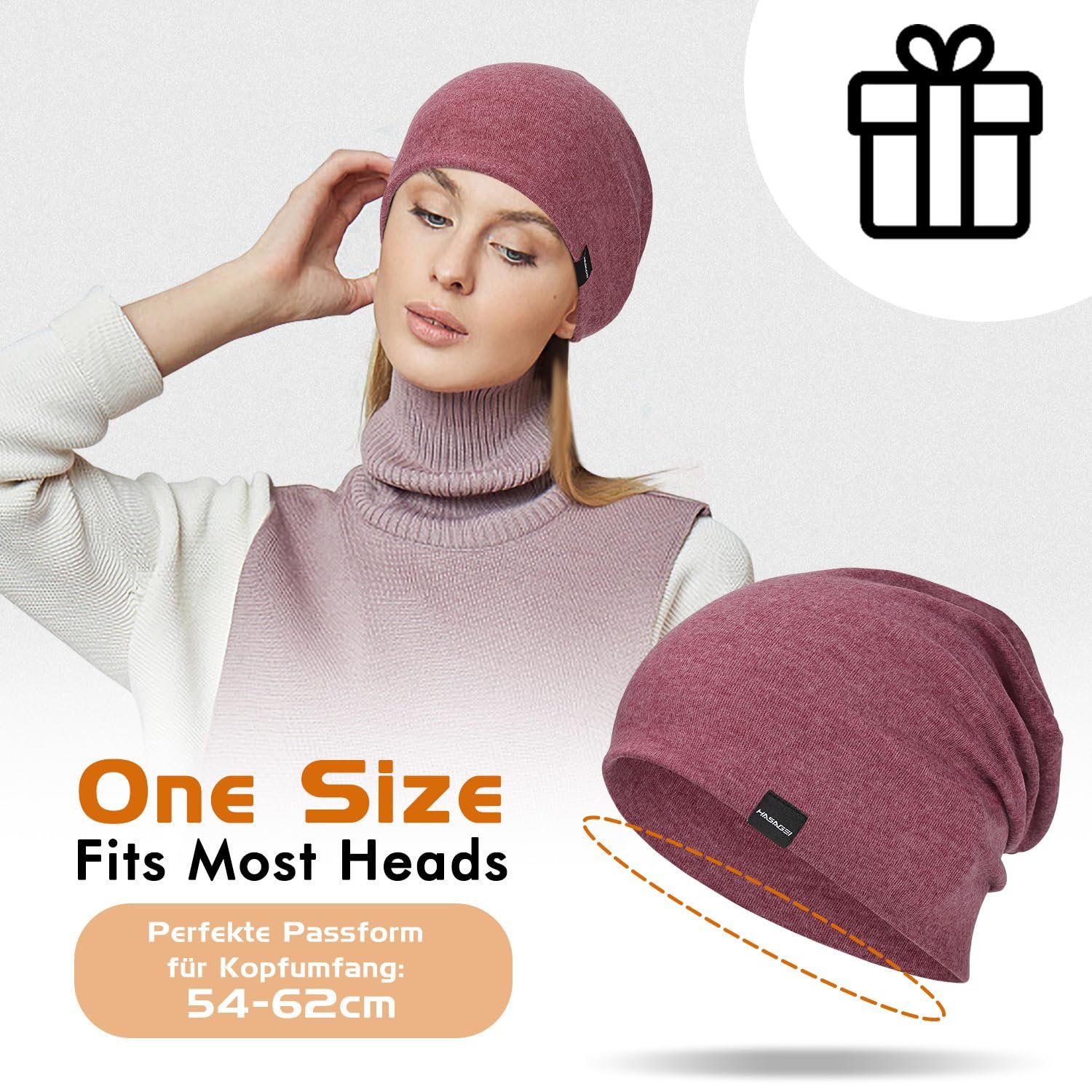 Легкая удлиненная шапка-бини для женщин, мягкая, фото №6 Легкая удлиненная шапка-бини для женщин, мягкая, фото №6