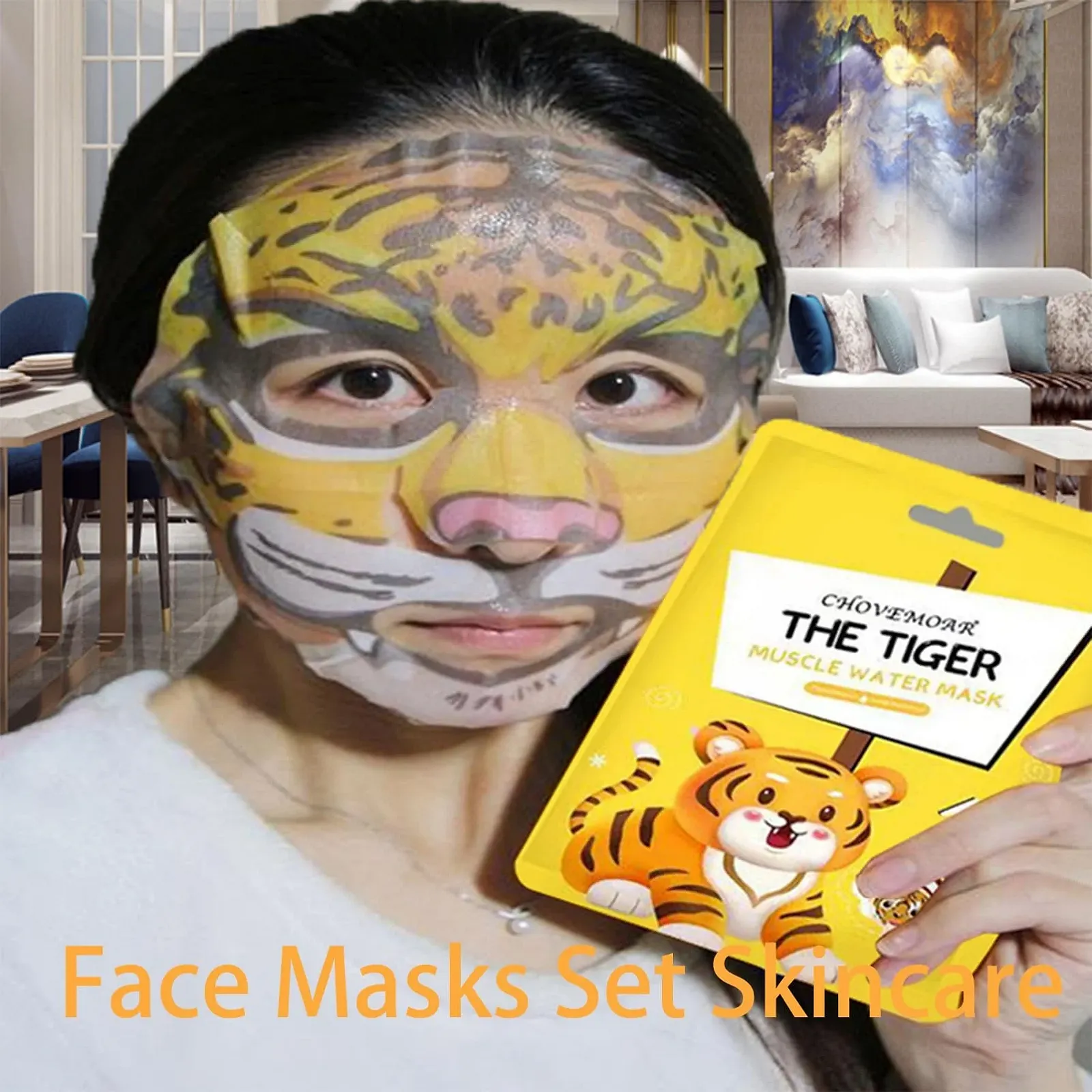 Тканинна Маска для Обличчя Набір Масок для Обличчя для Дівчат-Підлітків З Тваринами Набір з 5 штук, фото №6