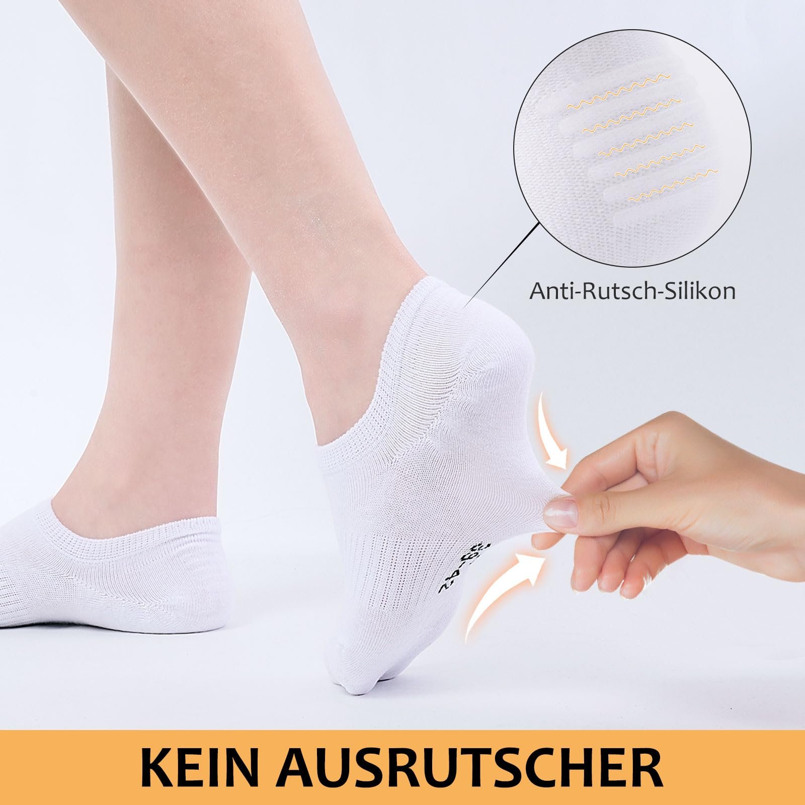 Спортивные носки мужские и женские, 10 пар носков, которые не видно, с нескользящей силиконовой лентой, унисекс, размер 35-38 39-42 43-46, фото №3