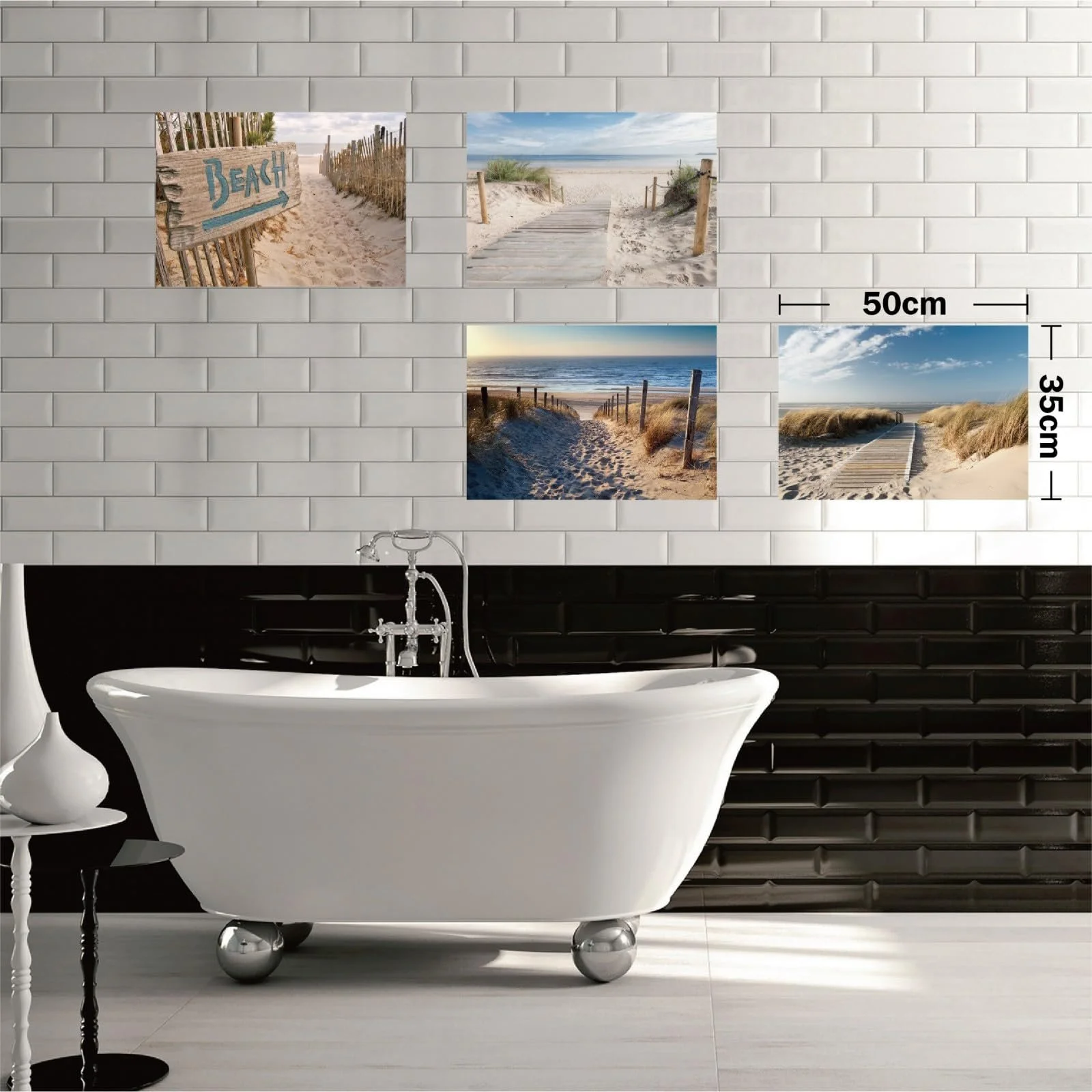 Набір наклейок на стіну Пляж 50 x 35 см 4 шт L, фото №3
