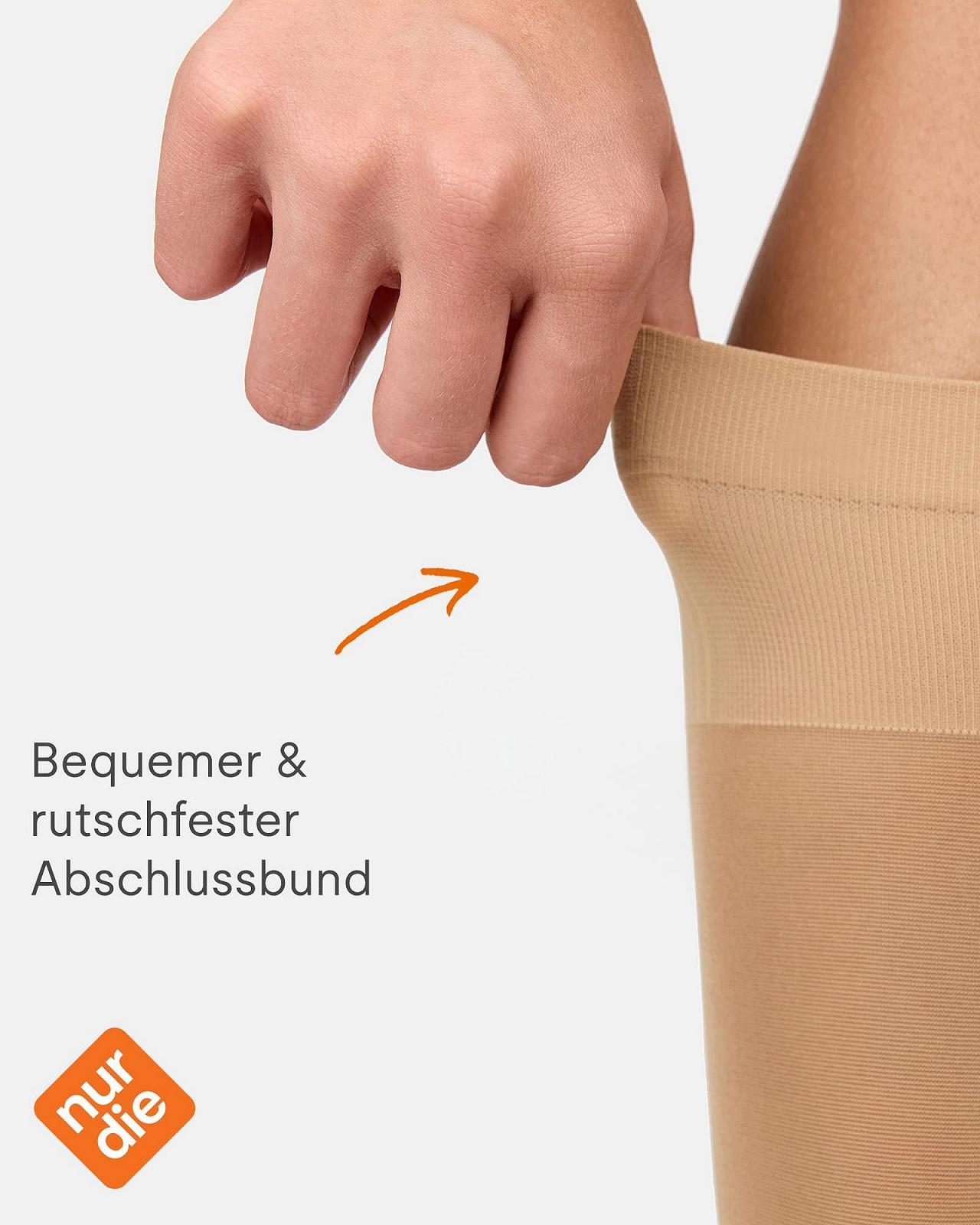 Чулки женские Nur Die Vita Support Миндаль, One Size EU (Упаковка из 4 штук), миндальный, фото №5