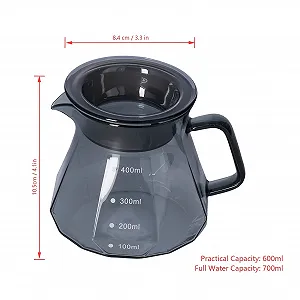 Кофейник Стеклянный 400 мл Прозрачный с Резиновой Крышкой synthetic.ua - Фото 1