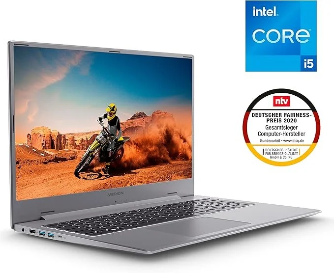 Ноутбук 17,3" Medion (Lenovo Group) Akoya S17405 | Intel Core i5-1135G7 | IPS (1920x1080) FullHD | RAM 8 ГБ | SSD 512 ГБ | HDD 1 ТБ | Intel Iris Xe Graphics | Метал | Підсвітка | Win11 (5183), фото №2