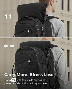 Рюкзак для ноутбука Tolaccea Travel Rolltop TSA Friendly 17.3 дюйма Expandable 40-55L Black ціна на synthetic.ua - Фото 1 Рюкзак для ноутбука Tolaccea Travel Rolltop TSA Friendly 17.3 дюйма Expandable 40-55L Black synthetic.ua - Фото 1