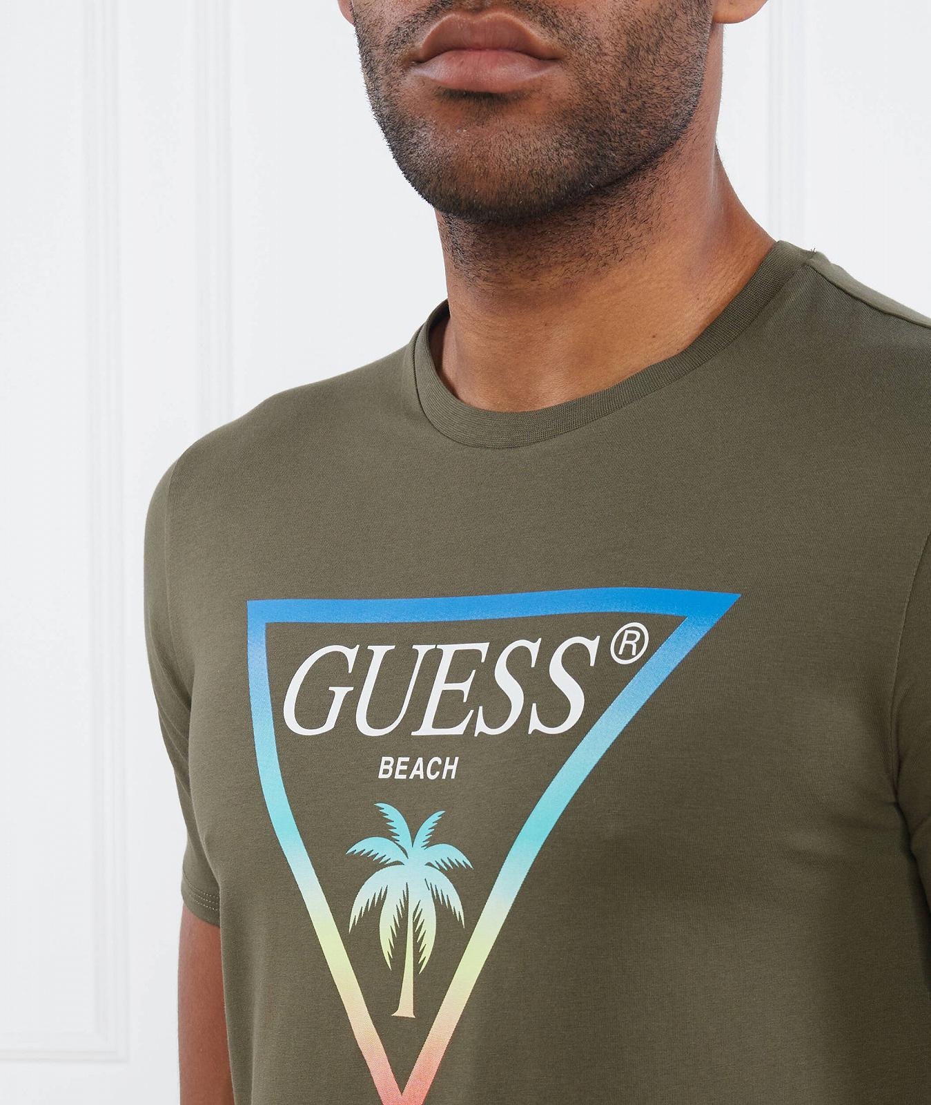 Мужская футболка Guess - Basic Logo Triangle Tee (SS CN BASIC LOGO TRIANGLE) Оливковый - M, фото №4 Мужская футболка Guess - Basic Logo Triangle Tee (SS CN BASIC LOGO TRIANGLE) Оливковый - M, фото №4