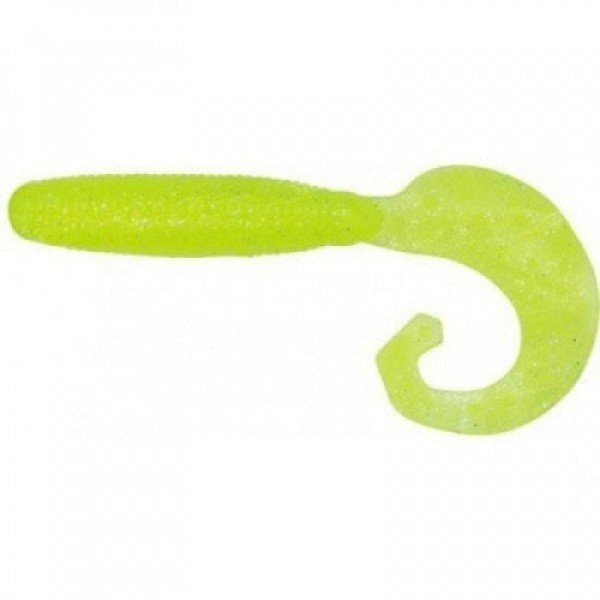 FAT G Tail Grub 4 129 Glow Chart Silver 10шт силикон Reins, фото №1