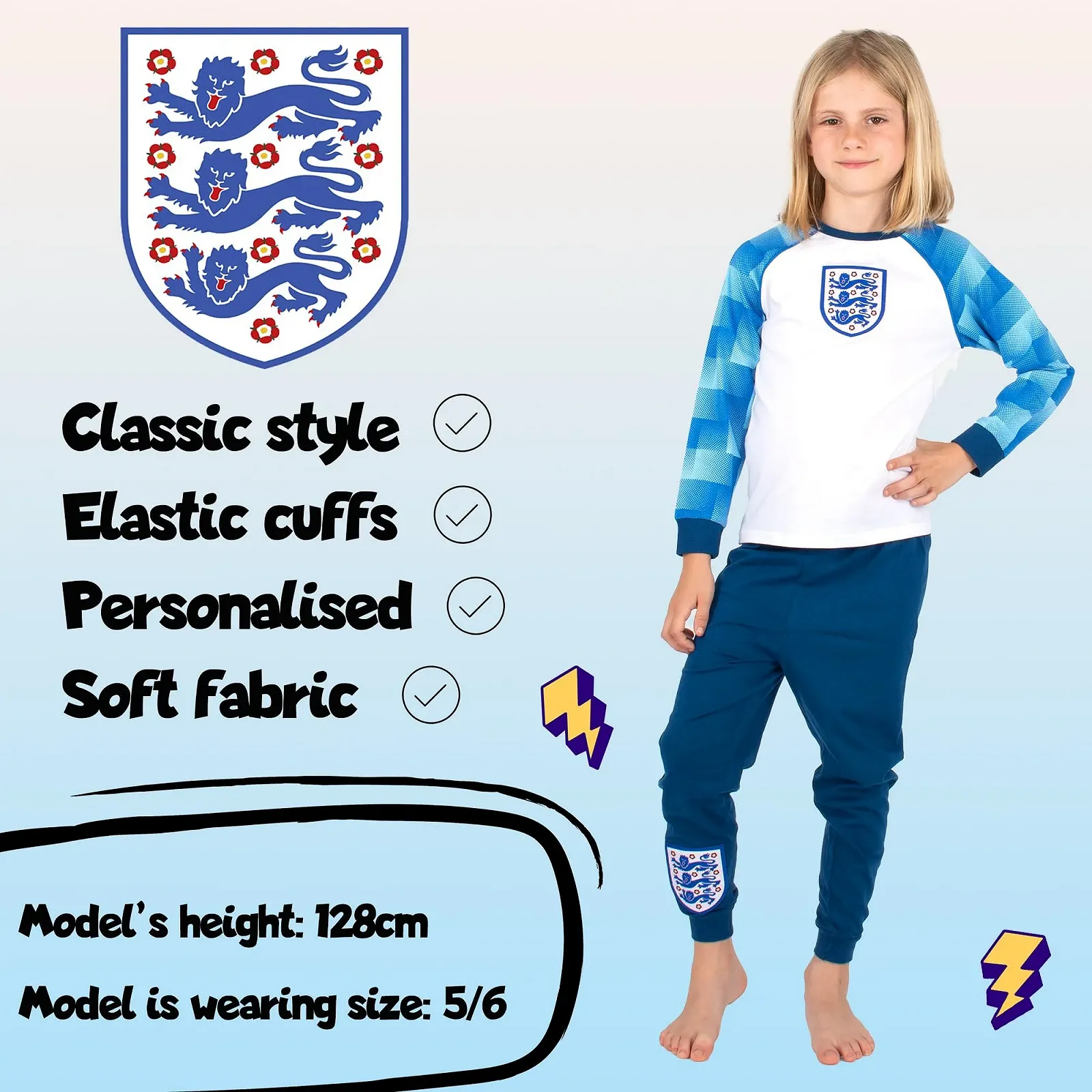 Піжама з довгим рукавом England, дитяча, персоналізована, 100% бавовна, зимова, фото №4 Піжама з довгим рукавом England, дитяча, персоналізована, 100% бавовна, зимова, фото №4