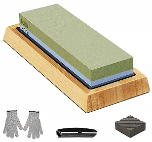 Точильний камінь Набір 1000/6000 Grit з тримачем та захисними рукавичками - Фото 1