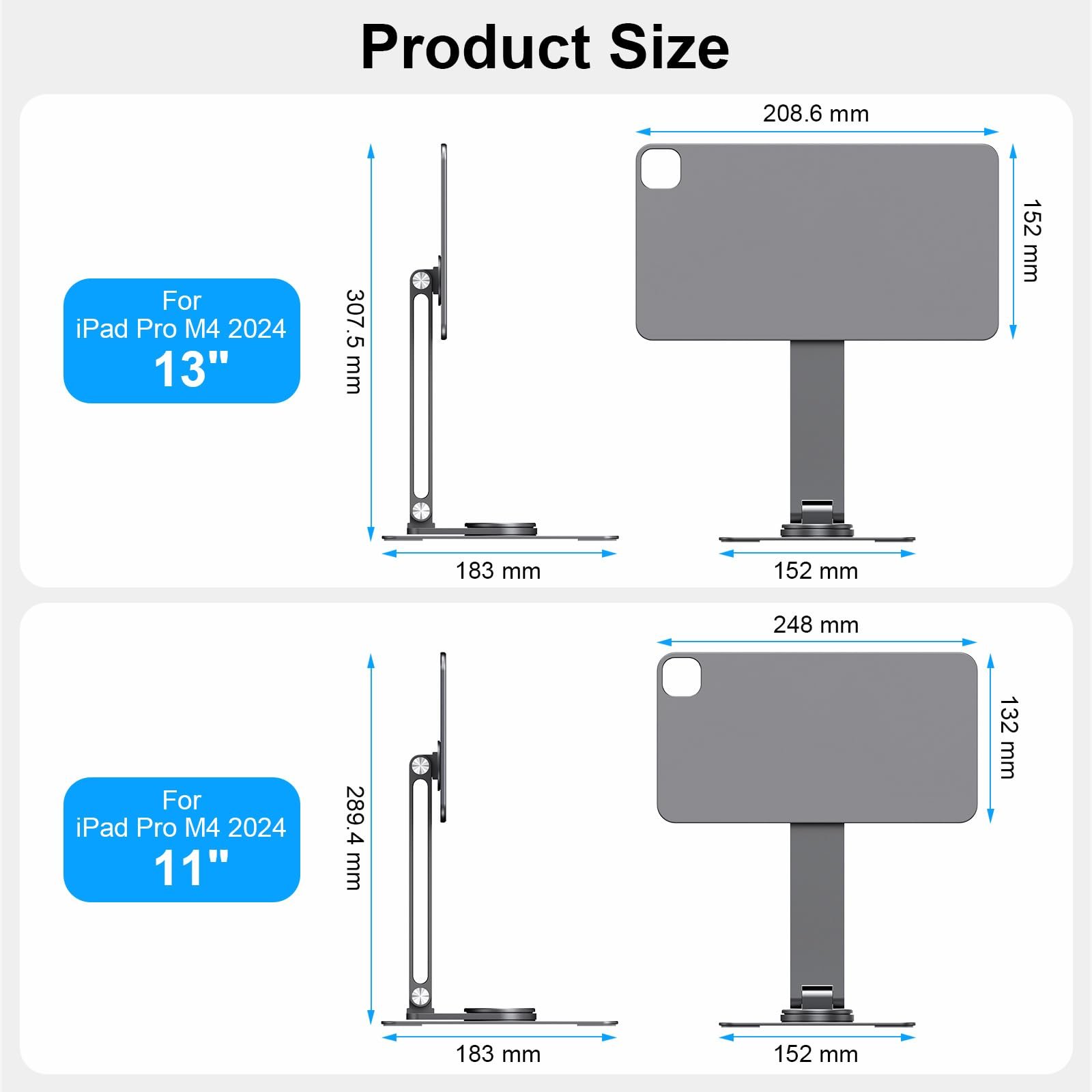 Магнітна Підставка для Планшета з Функцією Бездротової Зарядки, 18 Вт, Обертання 360градусів, Алюмінієвий, фото №9