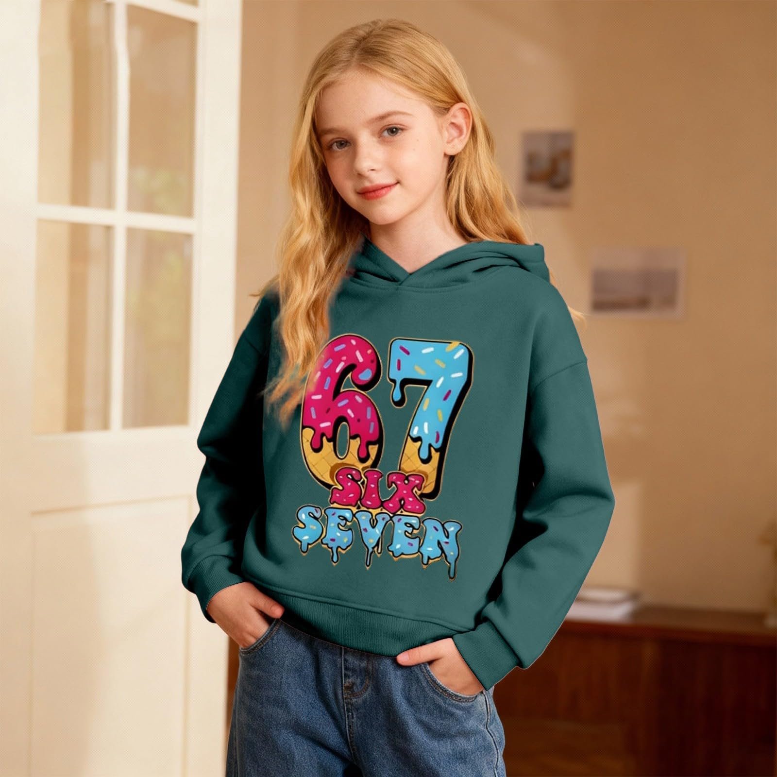 Худі Generisch 67 Six Seven для хлопчиків і дівчаток Унісекс, фото №3