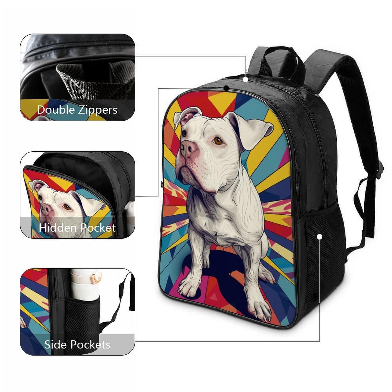 Рюкзак RSIUUODNF DOG 3D, дитячий, великий, 40x28x16 см, фото №3