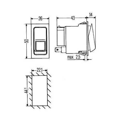Вимикач аварійної сигналізації HELLA 6HH 007 832-771 для HOLDER, фото №2