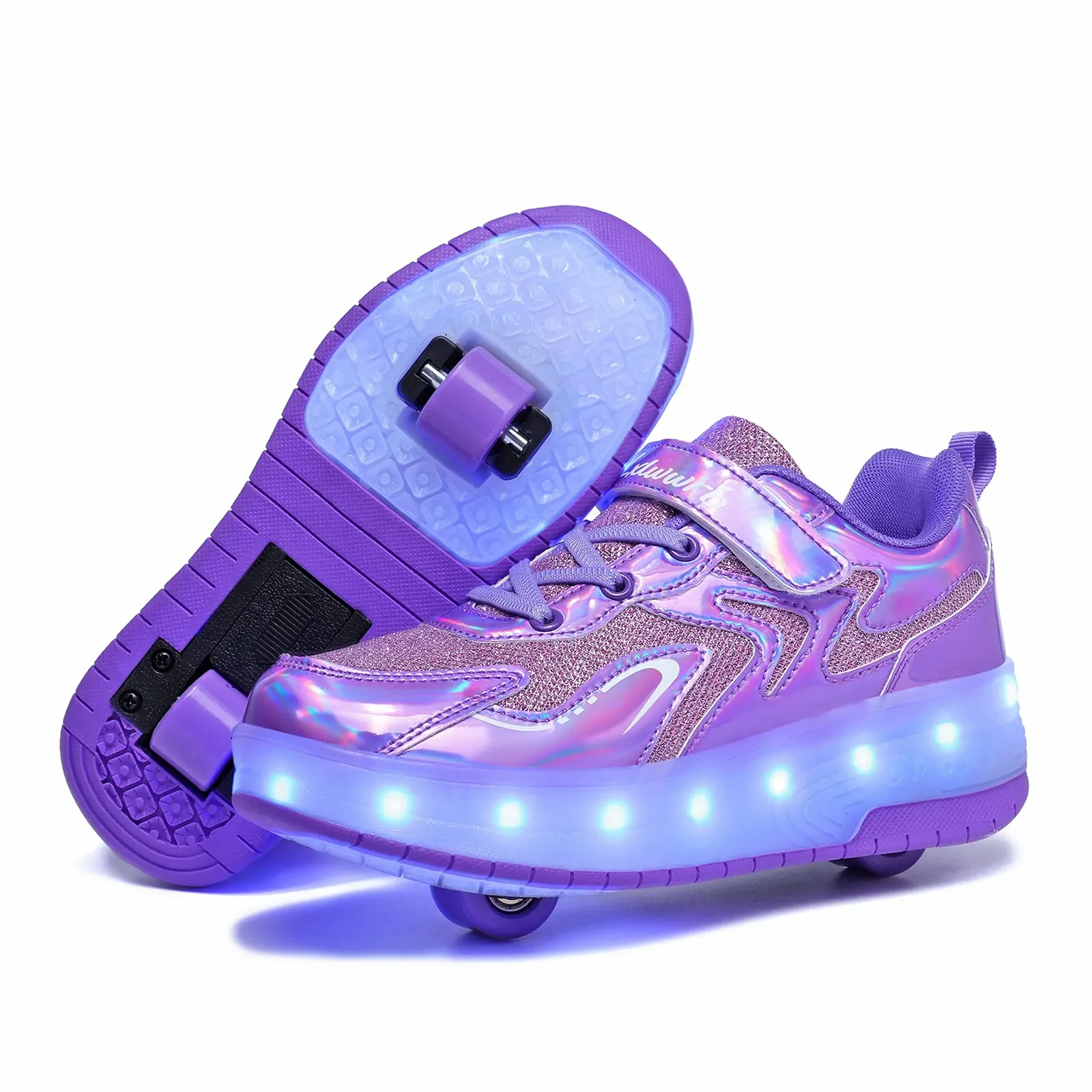 Детские кроссовки на роликах с LED подсветкой, фото №1