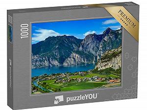 Пазл puzzleYOU Lakes Garda Rivers & Lakes Впечатляющая горная панорама на озере Гарда, Италия 1000 элементов - Фото 1