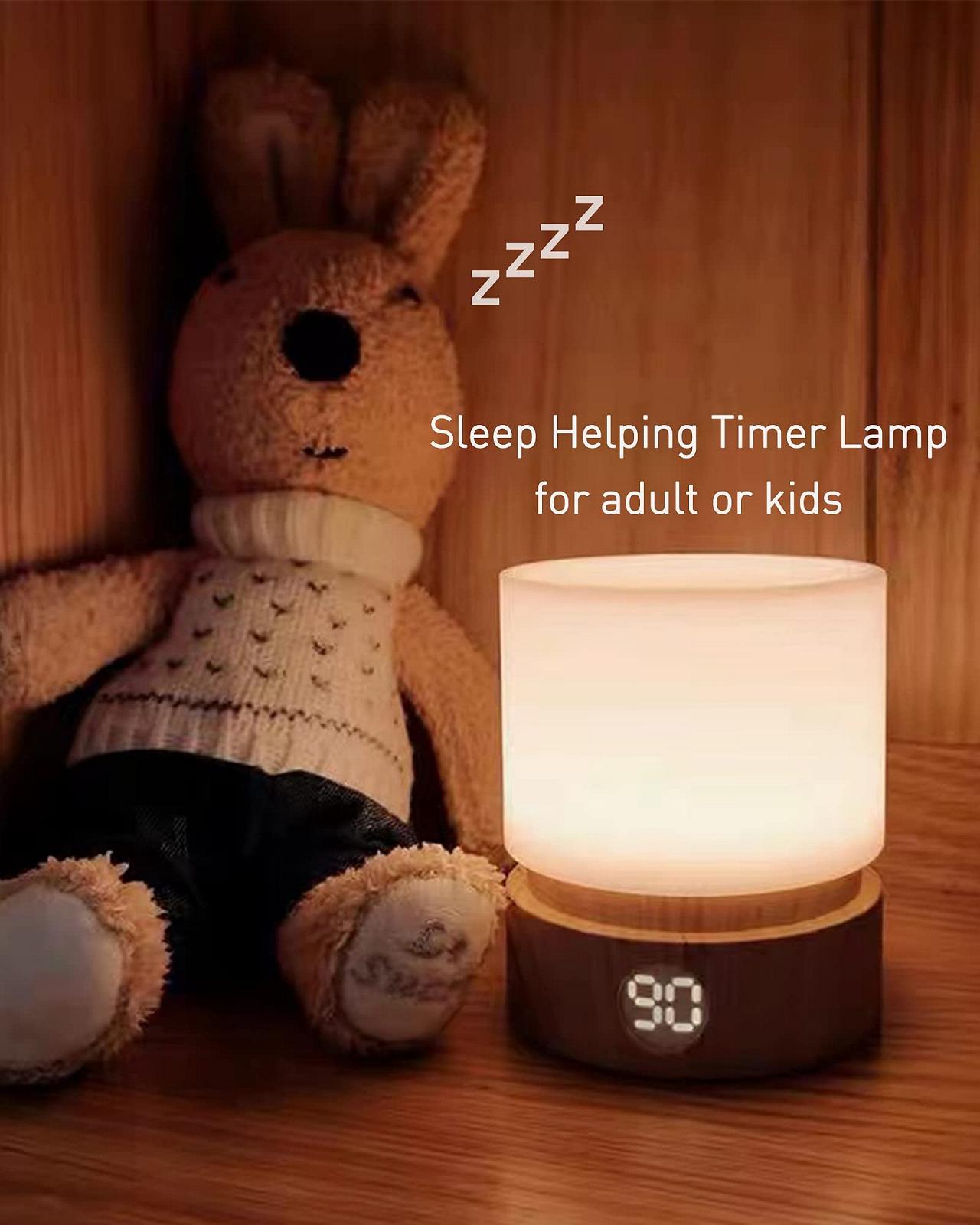 Нічник Smilodon Timer Pro Dimmable LED Нічна лампа для ліжка Дитячий нічник Імітація дерева Акумуляторна батарея, фото №7
