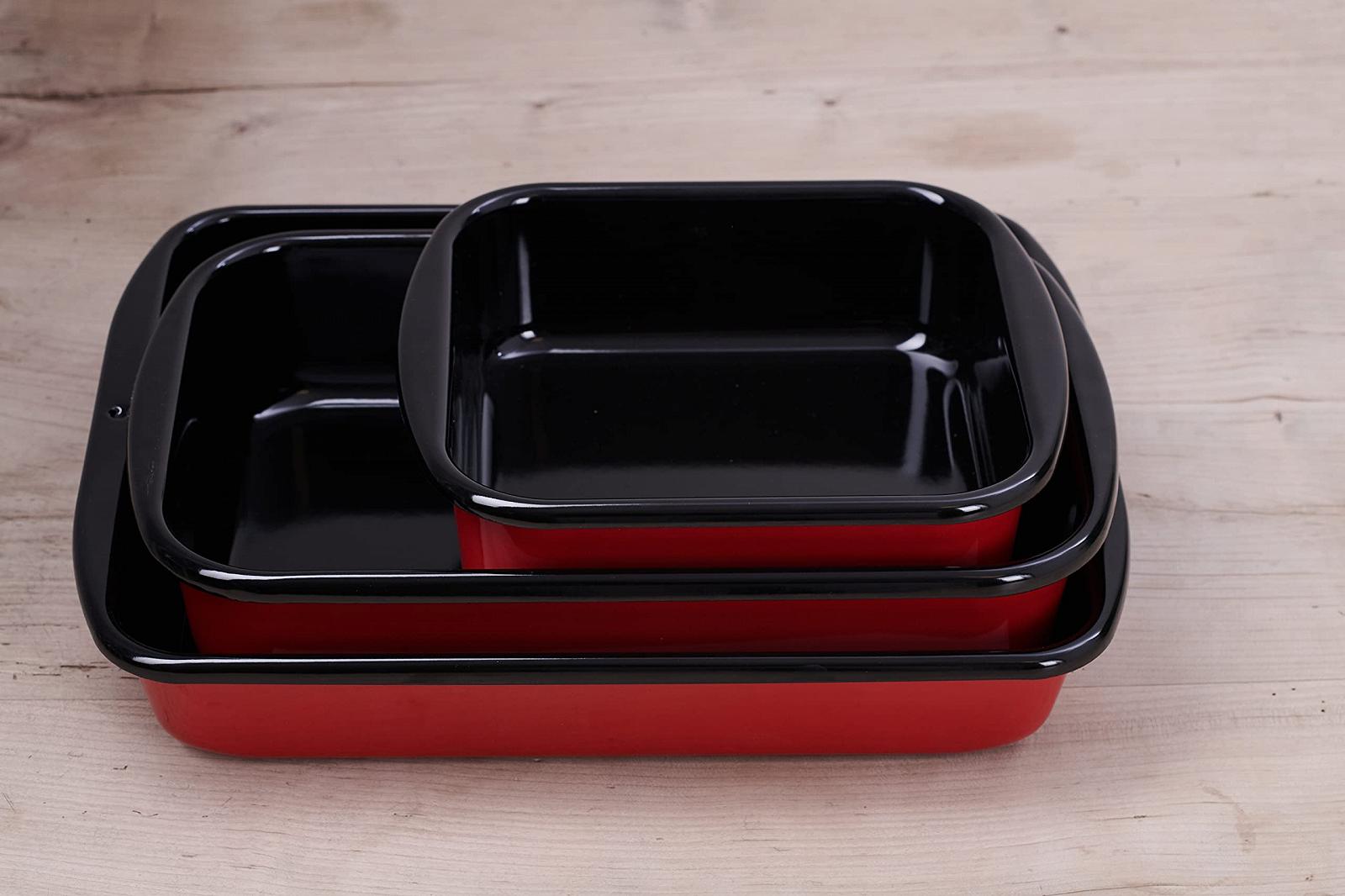 Форма для запікання Riess Classic Colour 0435-020 40x23,5x5,7 см Емальована Індукція Червоний/Чорний, фото №4
