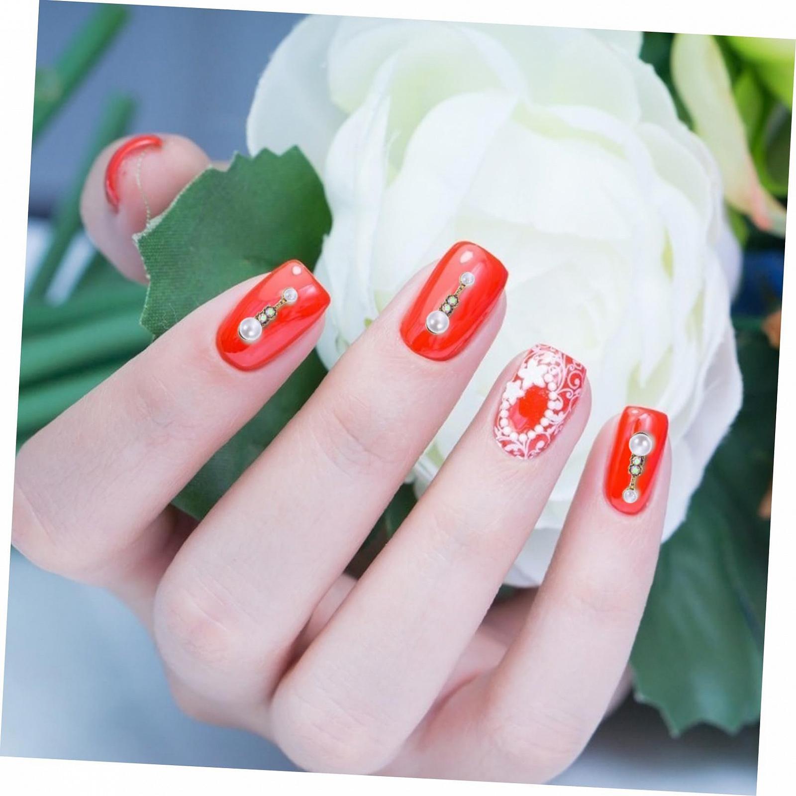 Намистини для манікюру Mikinona, діаманти, перли, золото, фото №2 Намистини для манікюру Mikinona, діаманти, перли, золото, фото №2