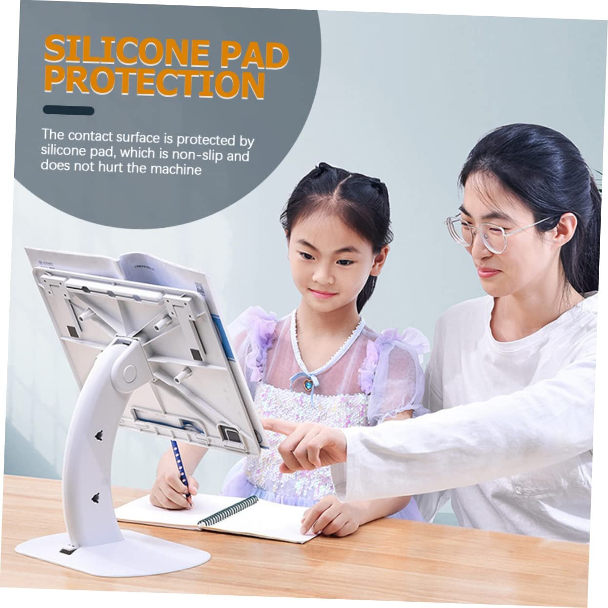 Підставка для ноутбука NUOBESTY, складана, з регулюванням висоти та кута нахилу, стабільна, нековзка, для навчання, фото №9