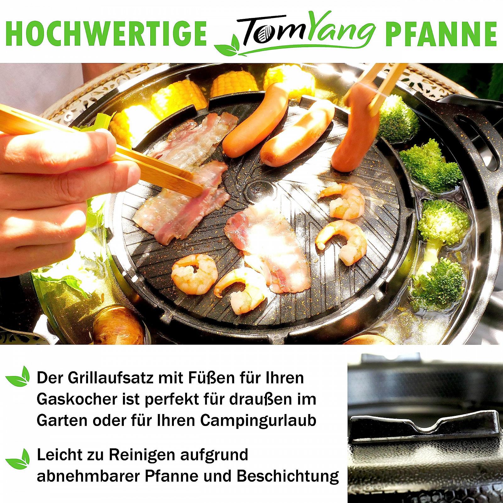 Сковорода-гриль TomYang BBQ Camping Pan Thai Grill & Hot Pot, Korean BBQ Grill, Mookata Thai Hot Pot, фото №5