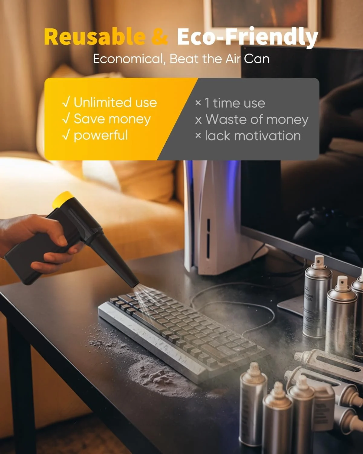 Електричний повітродувка NEVERLAND 8-швидкісний 240 000 об/хв USB, фото №4 Електричний повітродувка NEVERLAND 8-швидкісний 240 000 об/хв USB, фото №4