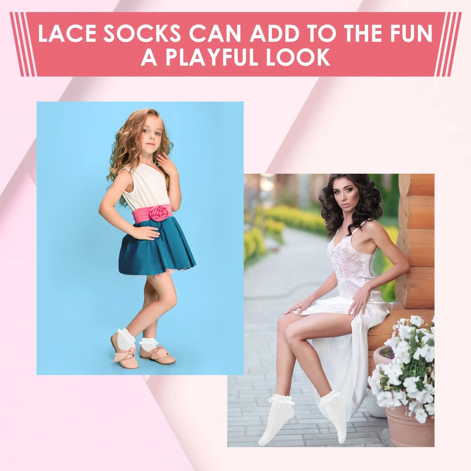 Шкарпетки Sibba з мереживними вставками та рюшами, фото №5