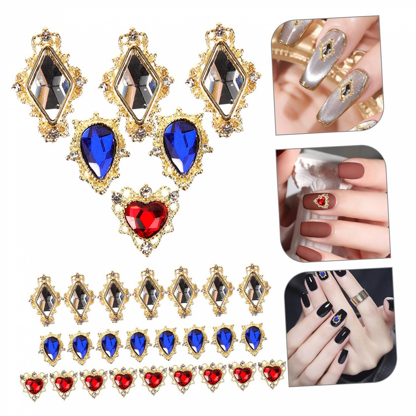Набор украшений для ногтей Сердце FRCOLOR 90 шт., стразы для макияжа, драгоценные камни для маникюра, набор подвесок для ногтей для женщин, фото №3