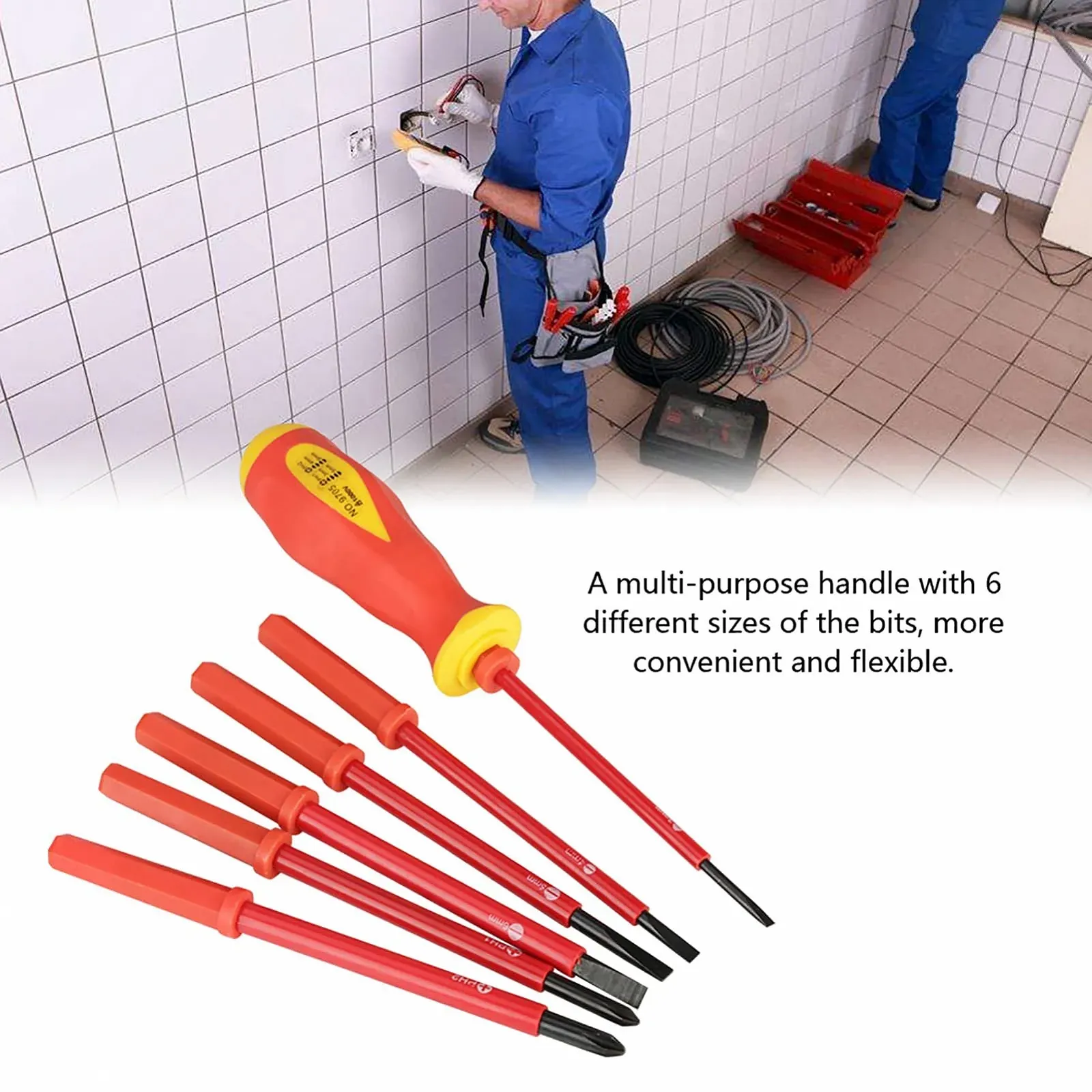 Набір викруток електрика Artillery 7 предметів багатофункціональний ізольований SL PH тестер напруги, фото №5