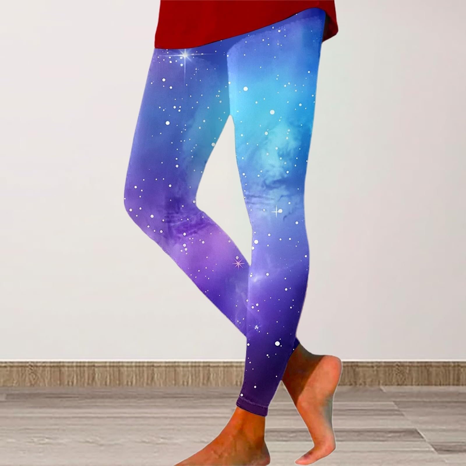 Леггинсы Fannyfuny Galaxy Цветные Леггинсы Блестящий 3D принт Космос Эластичные ЛеггинсыДля йоги с высокой талией Тянущиеся  Карнавальные Костюмы Спортивные Леггинсы Космические Леггинсы, фото №2