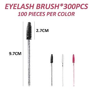Набір Crystal Eyelash Brushes Eyeliner Brushes Curved Mascara Sticks Spools 300 штук synthetic.ua - Фото 1