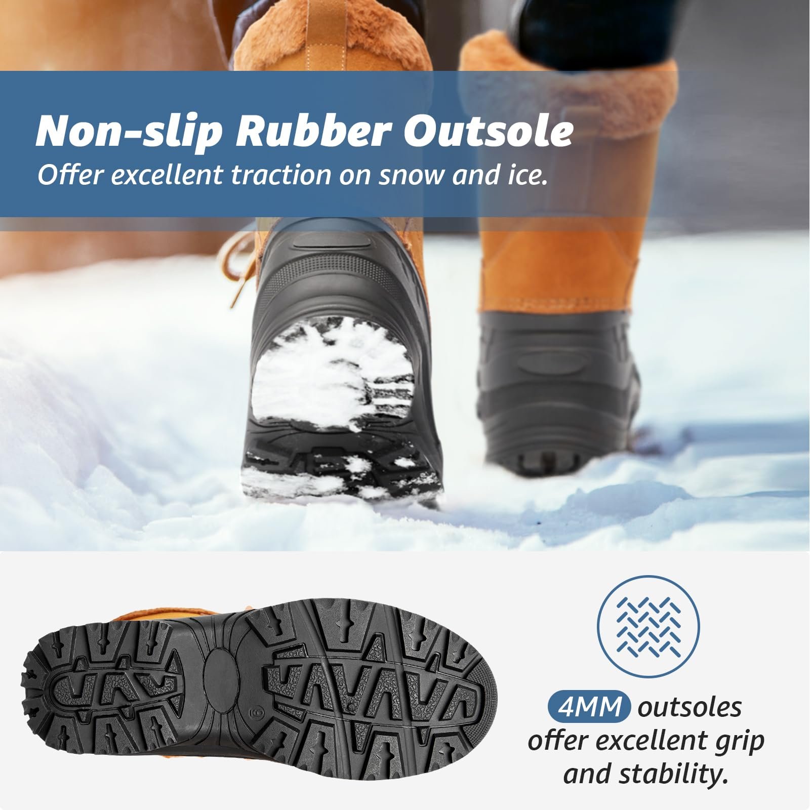 Чоловічі зимові черевики Kelway Водонепроникні, фото №4