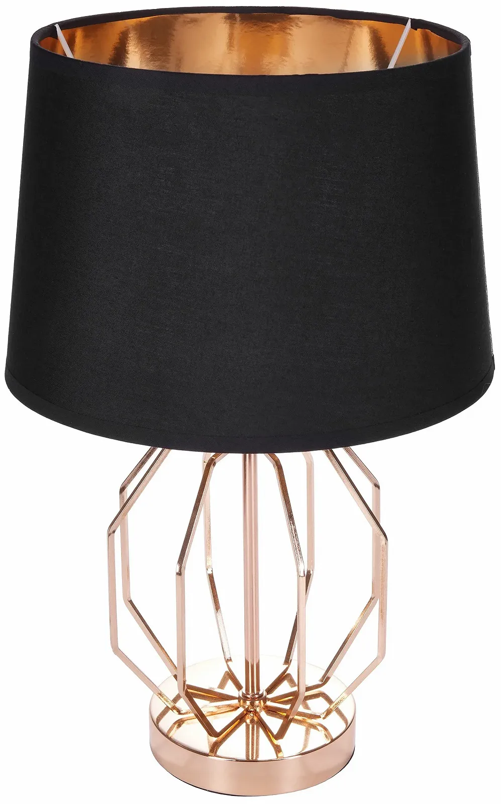 Набір з 2 настільних або приліжкових ламп BRUBAKER Vintage Grid Pattern Modern Metal 45 см висота Gold / Black, фото №2