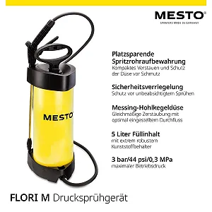 Опрыскиватель под давлением Mesto Flori M 5 л 3 бар с защитным экраном synthetic.ua - Фото 1