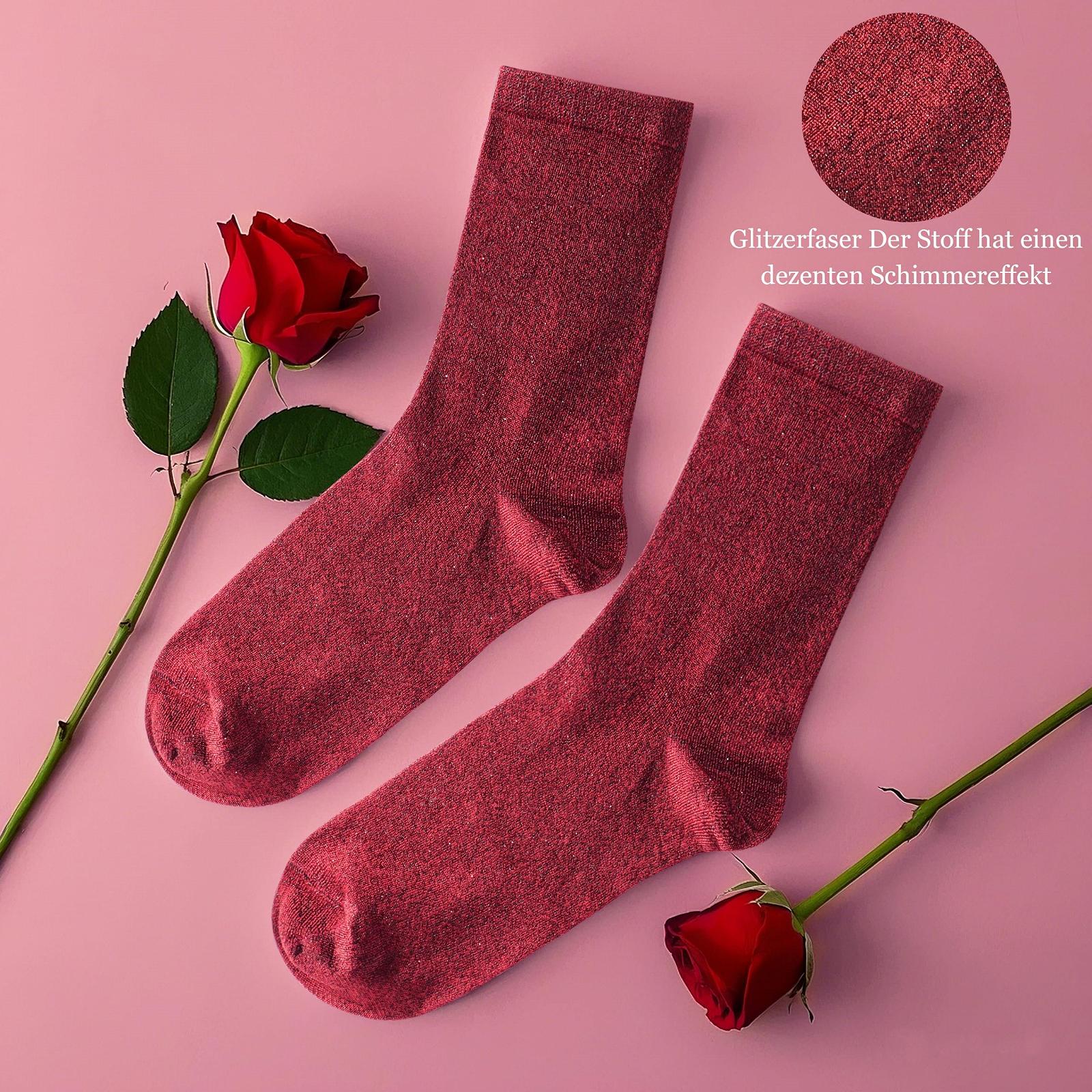 Носки Jeasona Roses Glitter, 39-42, Красный-1292A1, фото №3