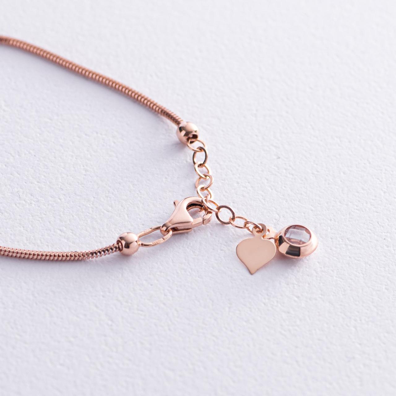 Браслет Шарики в красном золоте фианиты б05092 Оникс 18, фото №5