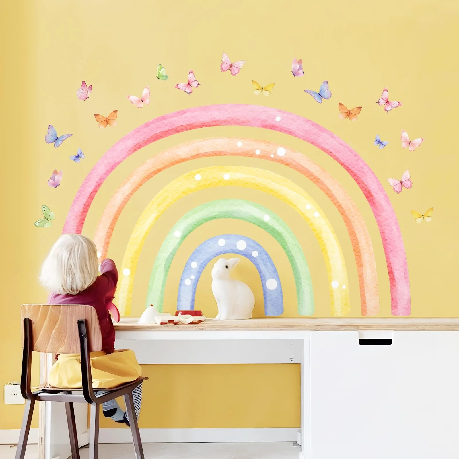 Наклейка на стіну Велика веселка Баскетбол 147 x 88 см Акварельна, фото №8