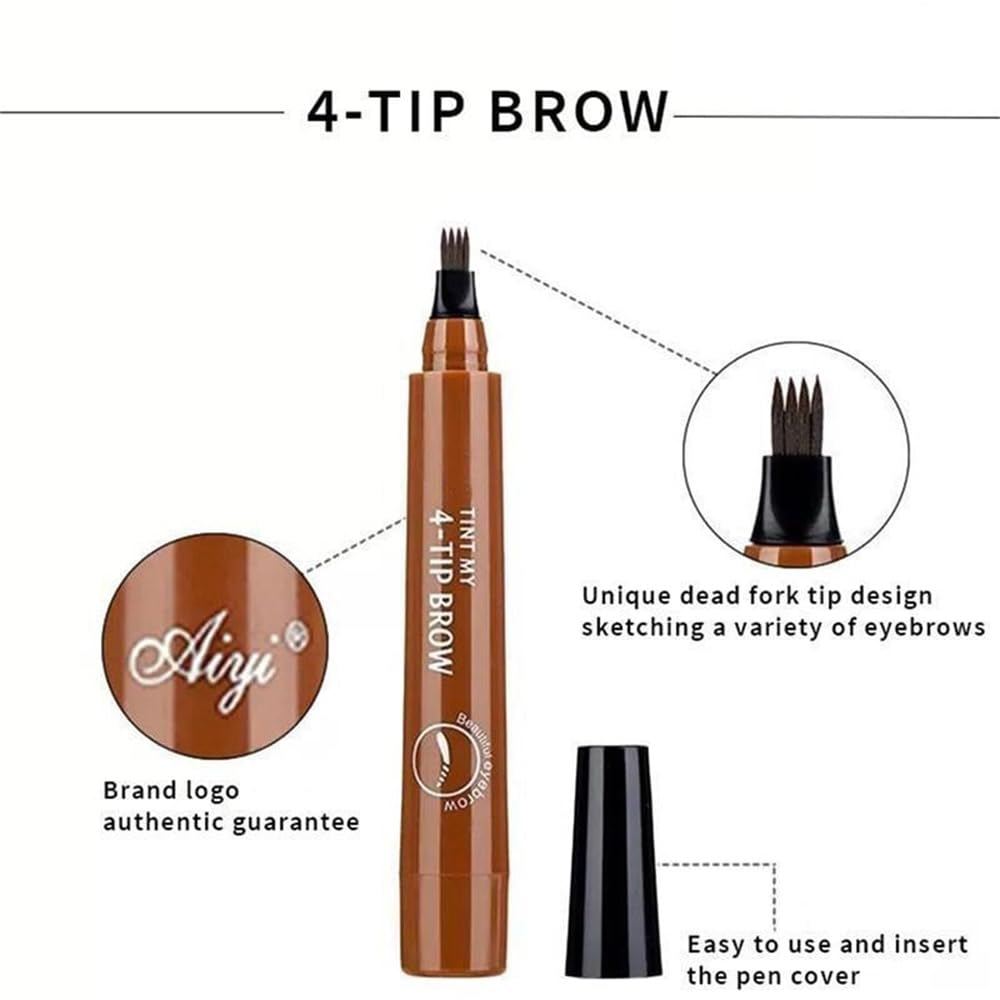 Пен Nexavale Magic Eyebrow Enhancing 4 Fork Tip Tattoo Light Brown, фото №6