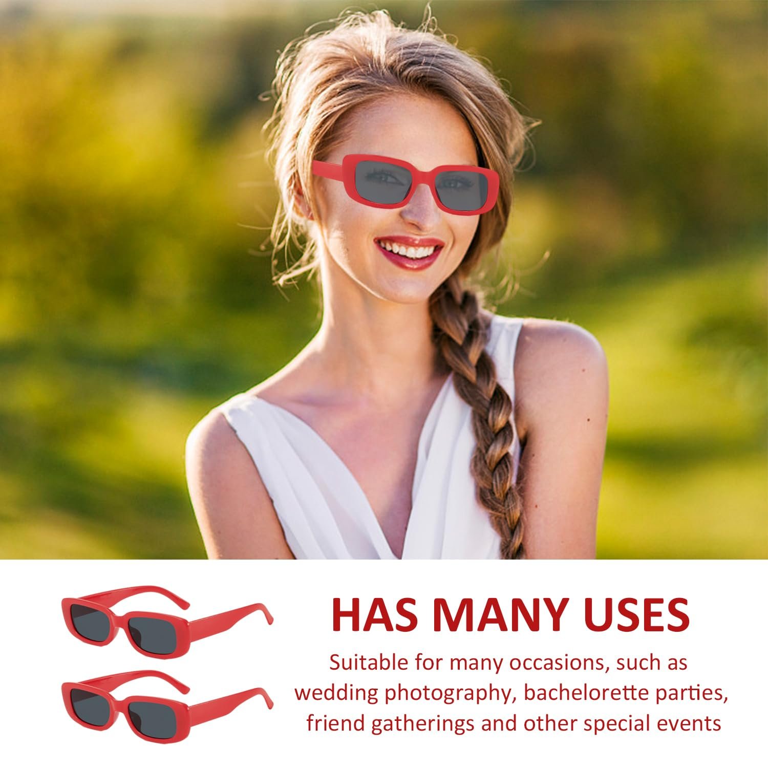 Очки HDGSAFD Винтаж Прямоугольные Аксессуары для одежды красный, фото №4