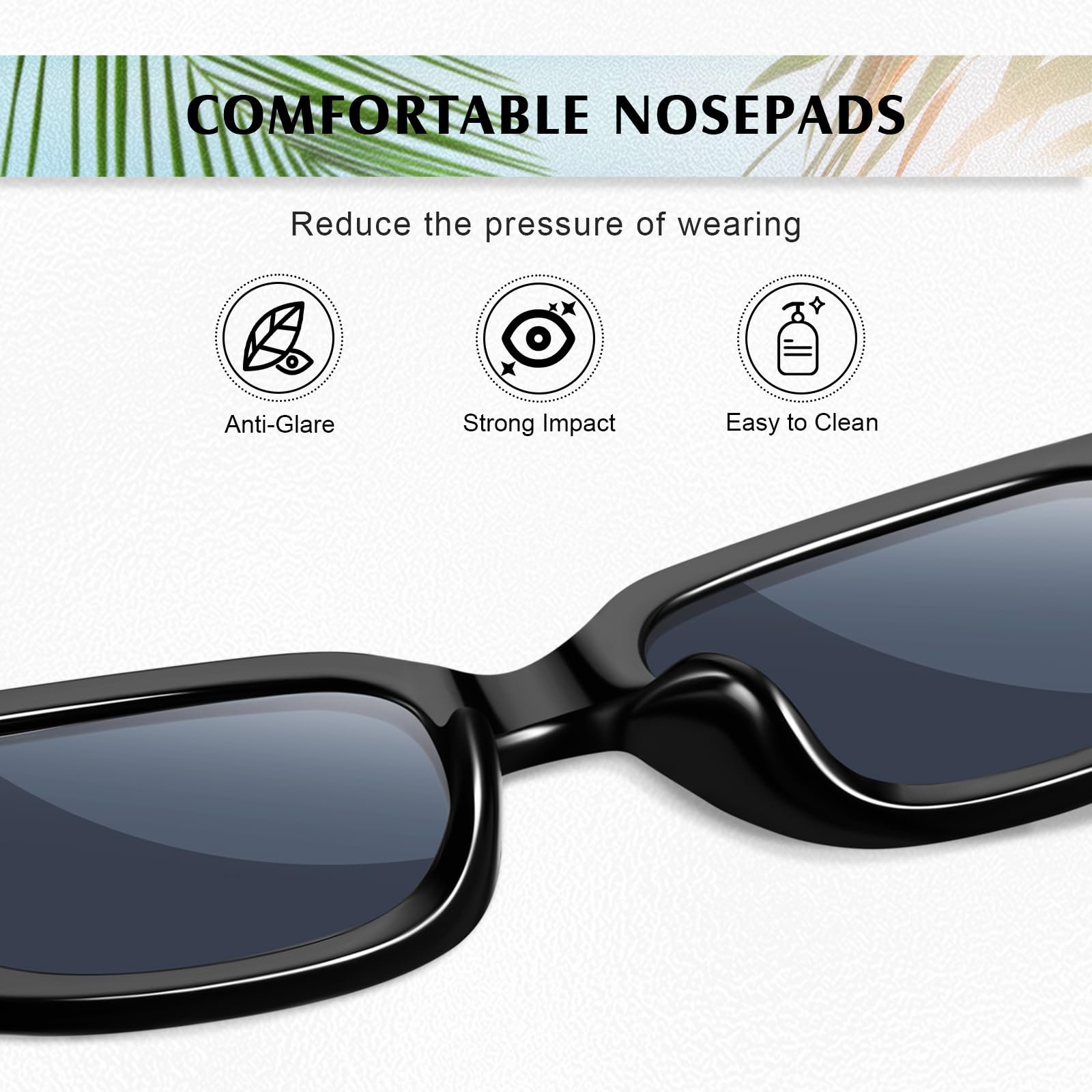 Солнцезащитные очки Fiada Винтажные прямоугольные Набор из 4 White, brown, black, leopard, фото №2