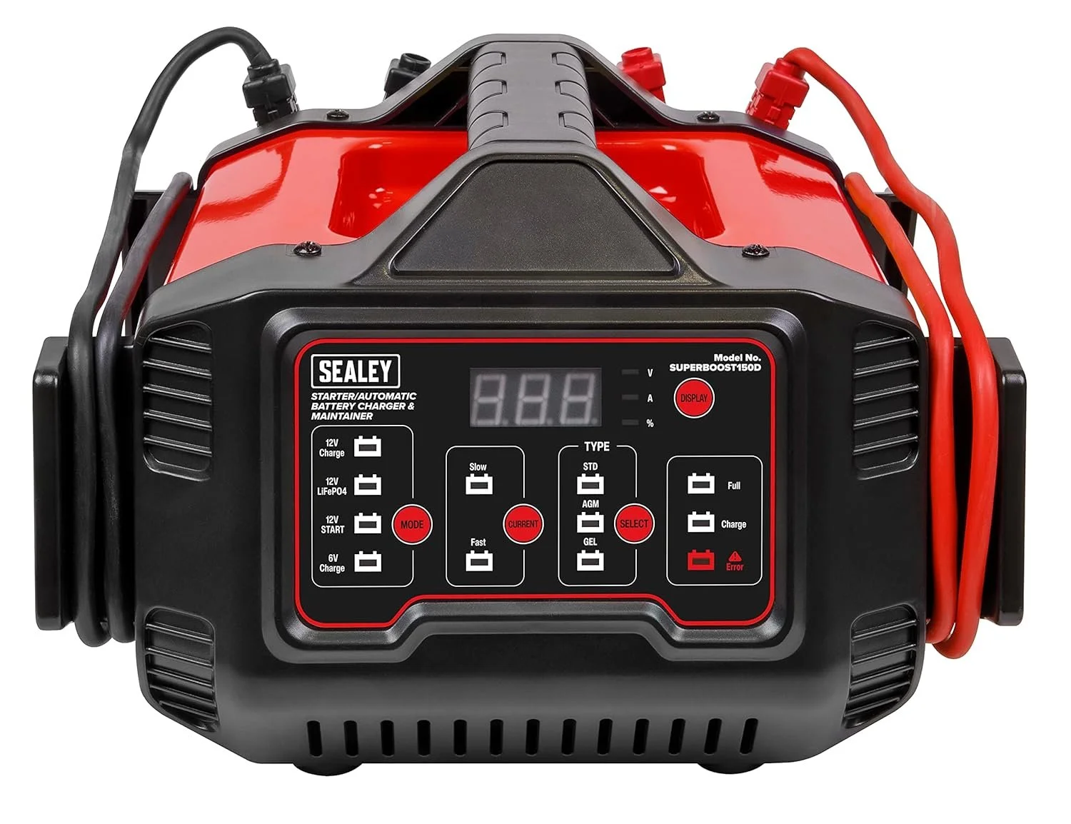 Зарядное устройство для аккумулятора Sealey 6/12V SUPERBOOST150D Красный, фото №3 Зарядное устройство для аккумулятора Sealey 6/12V SUPERBOOST150D Красный, фото №3