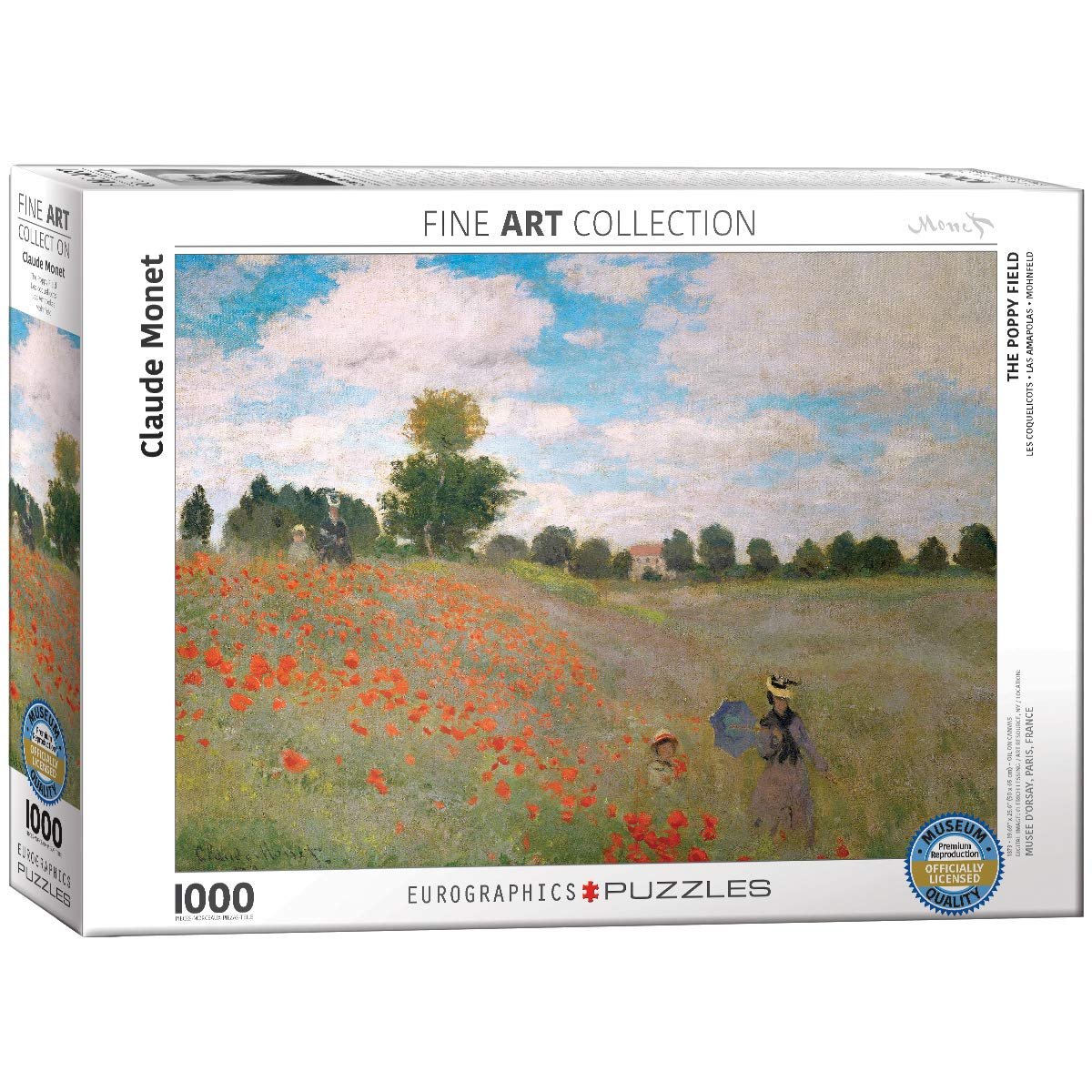 Пазл Eurographics Claude Monet The Poppy Field 1000 деталей, разноцветный, фото №1