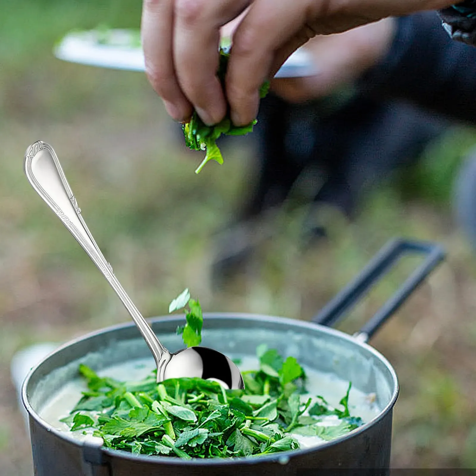 Набір з 2 соусних ложок з носиком, супова з нержавіючої сталі, 20 см, фото №6