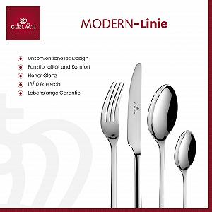 Набір столових приборів Gerlach Modern для 6 осіб, 24 предмети, срібний synthetic.ua - Фото 1