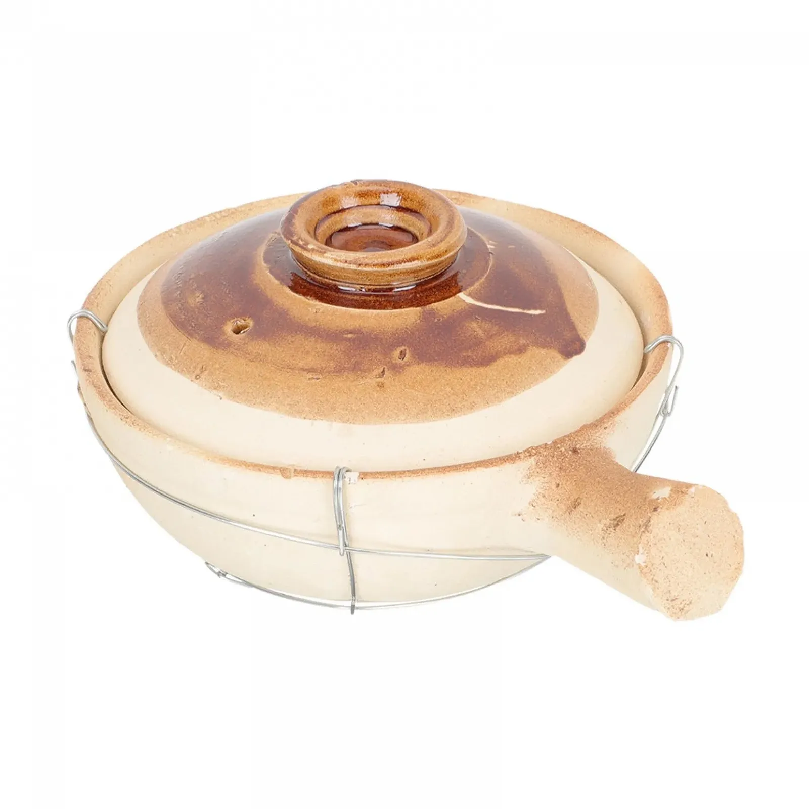 Каструля Керамічна 0,8 л з ручкою та кришкою з отвором для пари, фото №1